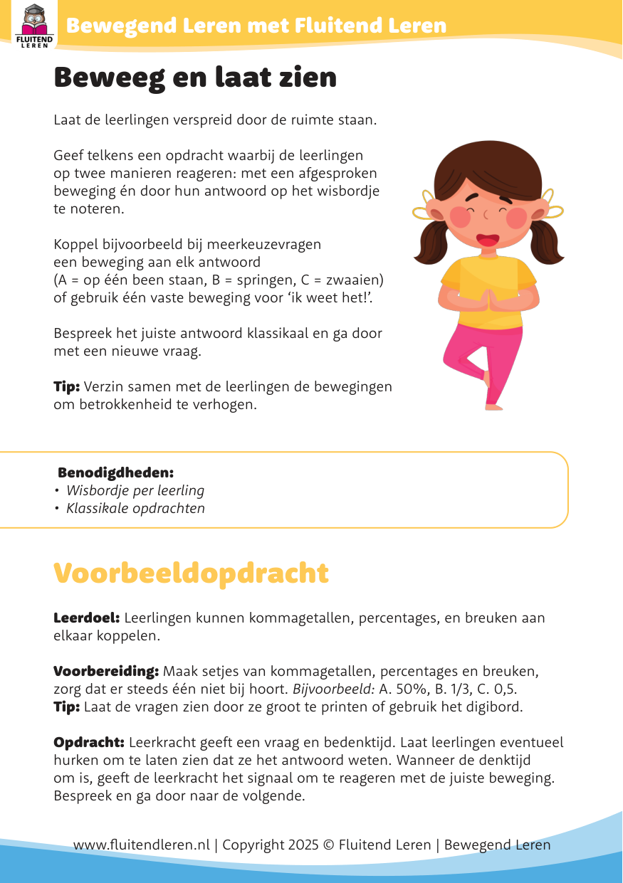 Werkvorm Beweeg en laat zien