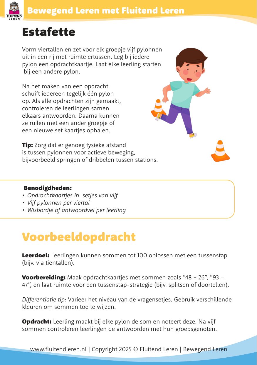 Werkvorm Estafette met opdrachtkaartjes
