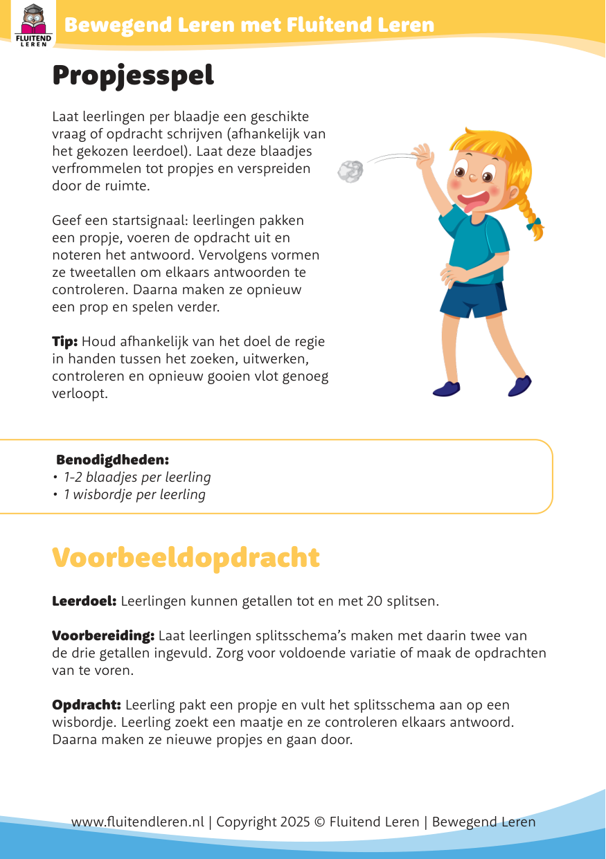 Werkvorm Propjesspel