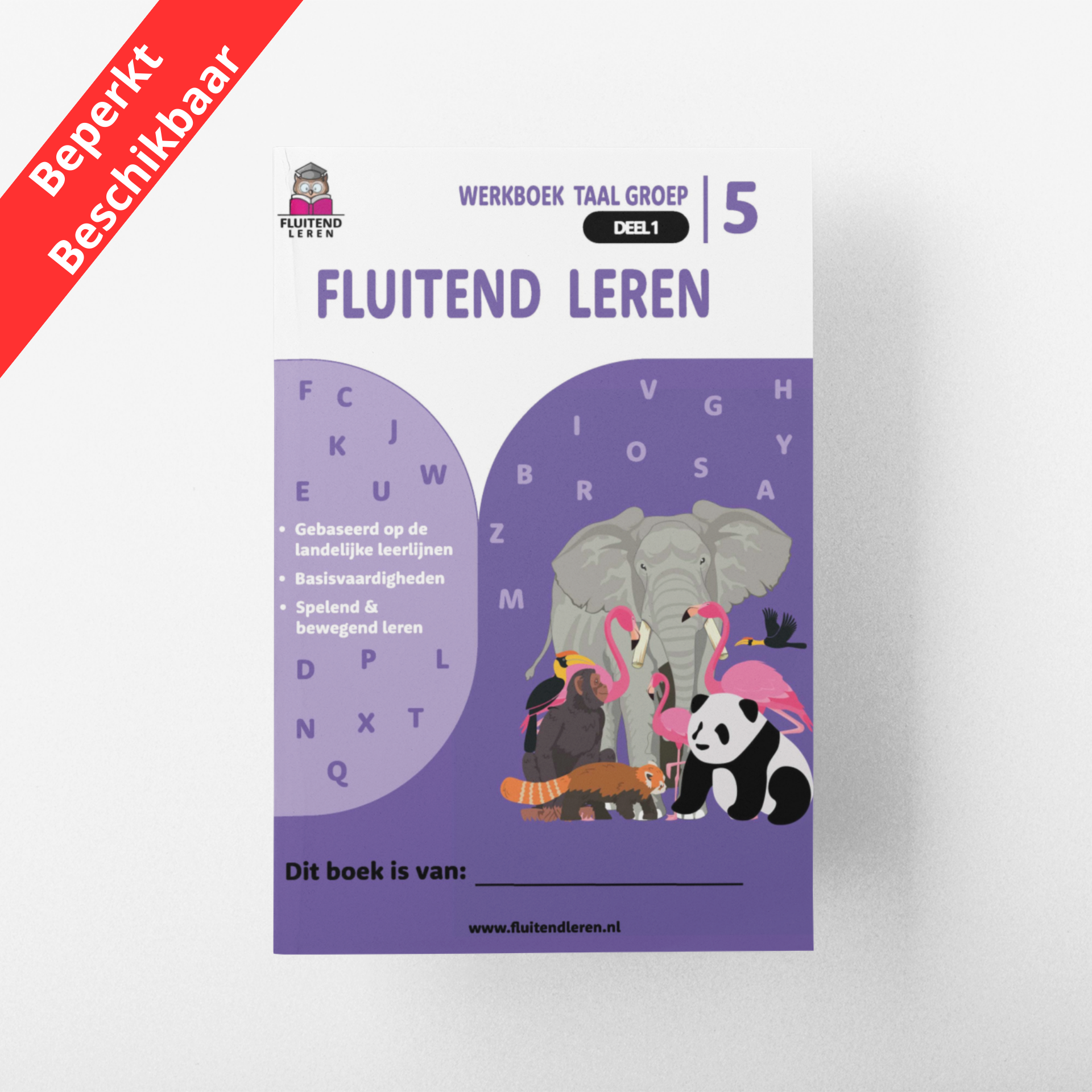 Kaft Oefenboek Taal Deel 1 | Groep 5 | Fluitend Leren 